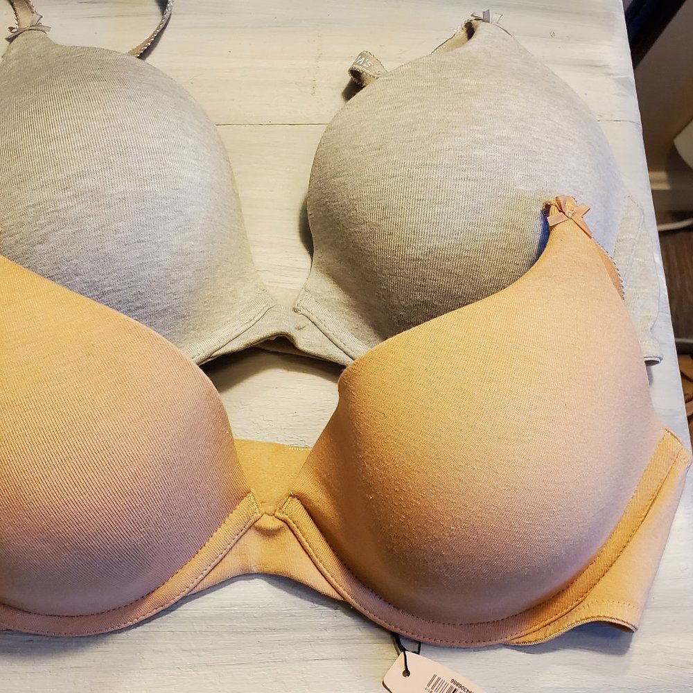 Victoria Secret New 34C push up Bras, tan, & gray